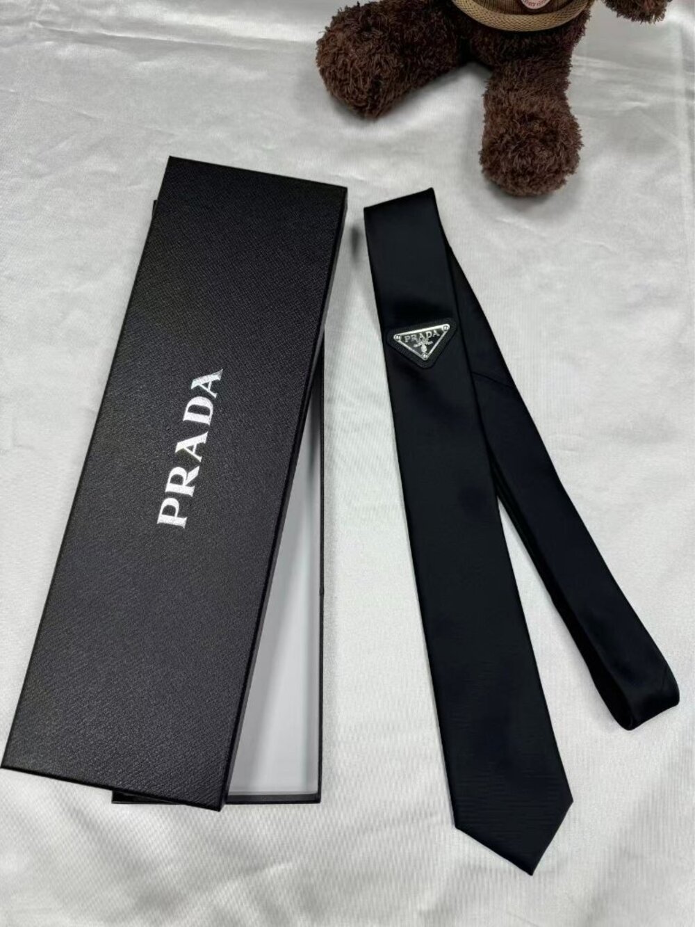 💎Prada  Black Tie | Self-Tie (brand new with gift box)💐unisex - Picture 3 of 7
